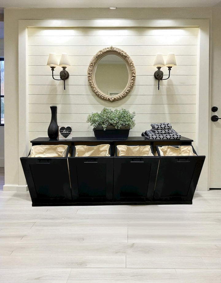 Furniture style quad laundry in black stain