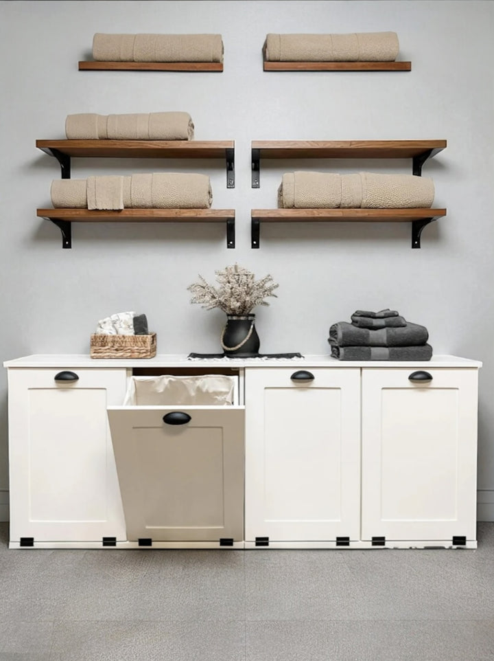 Quad laundry hamper in white