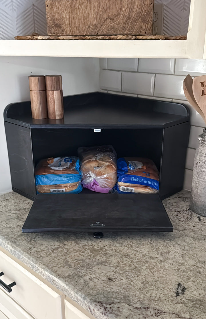 Bread box in black stain