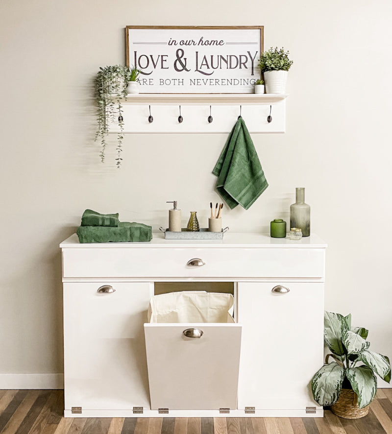 Templeton laundry with a storage drawer in white modern style