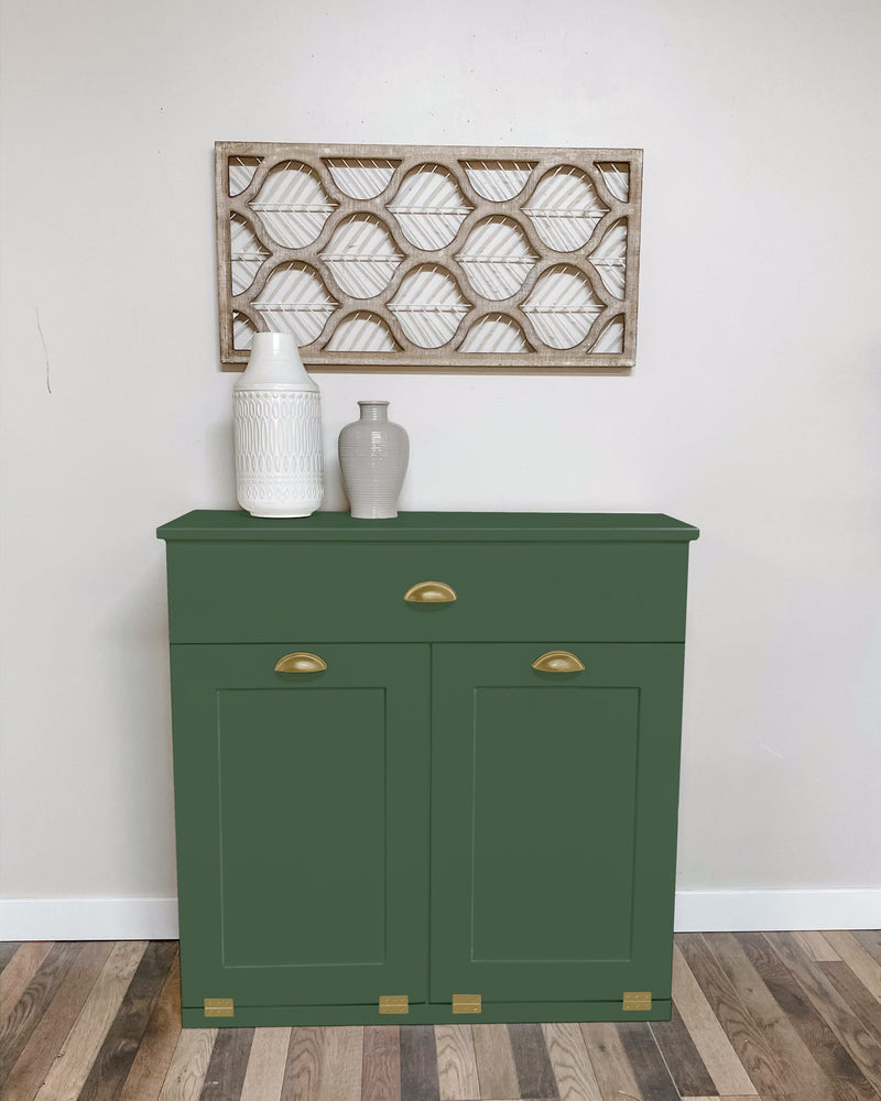 Dashwood with a storage drawer farmhouse style door in green