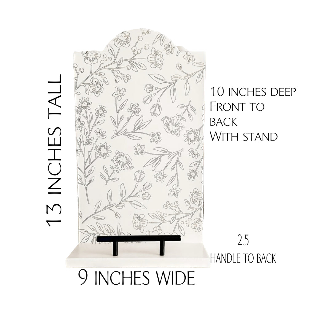 Floral cottage style cookbook holder