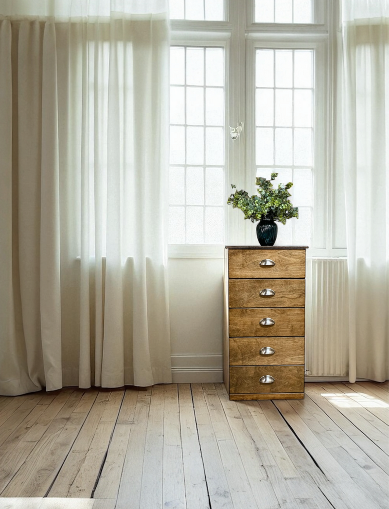 Sinclair Laundry with 5 storage drawers in warm brown