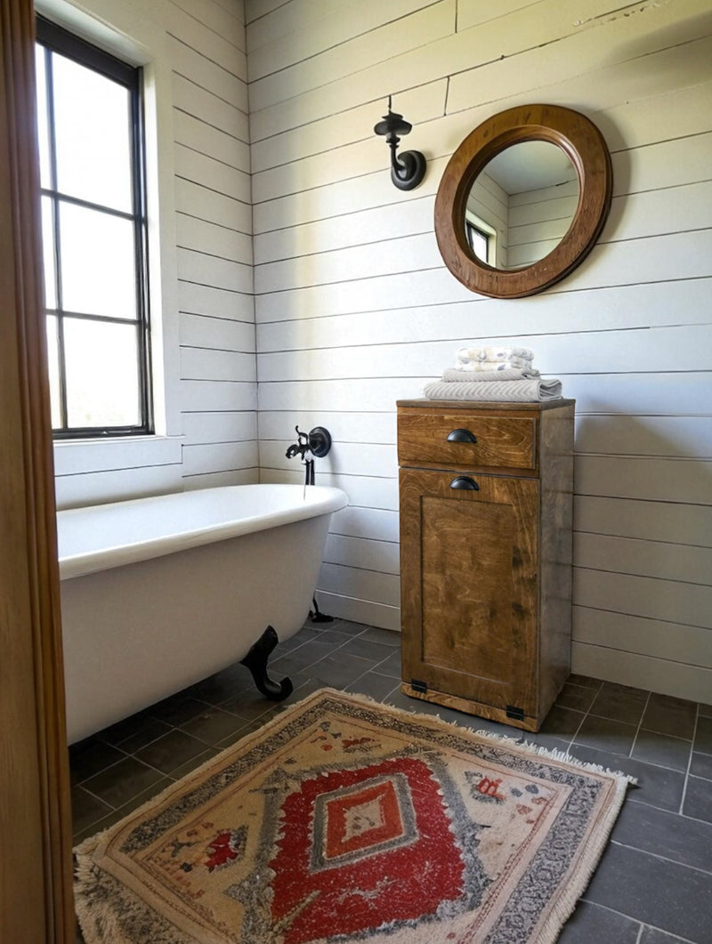 Sinclair Laundry with a Storage Drawer in Warm Brown