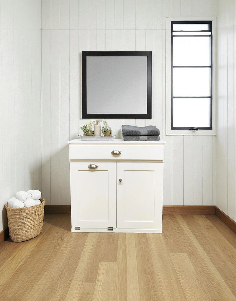 Dashwood laundry with cabinet and drawer in white farmhouse style