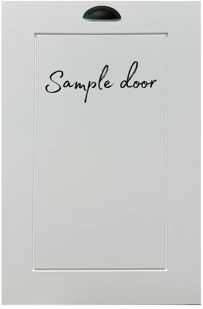 Furniture style slim style quad trash cabinet with a storage drawer in white