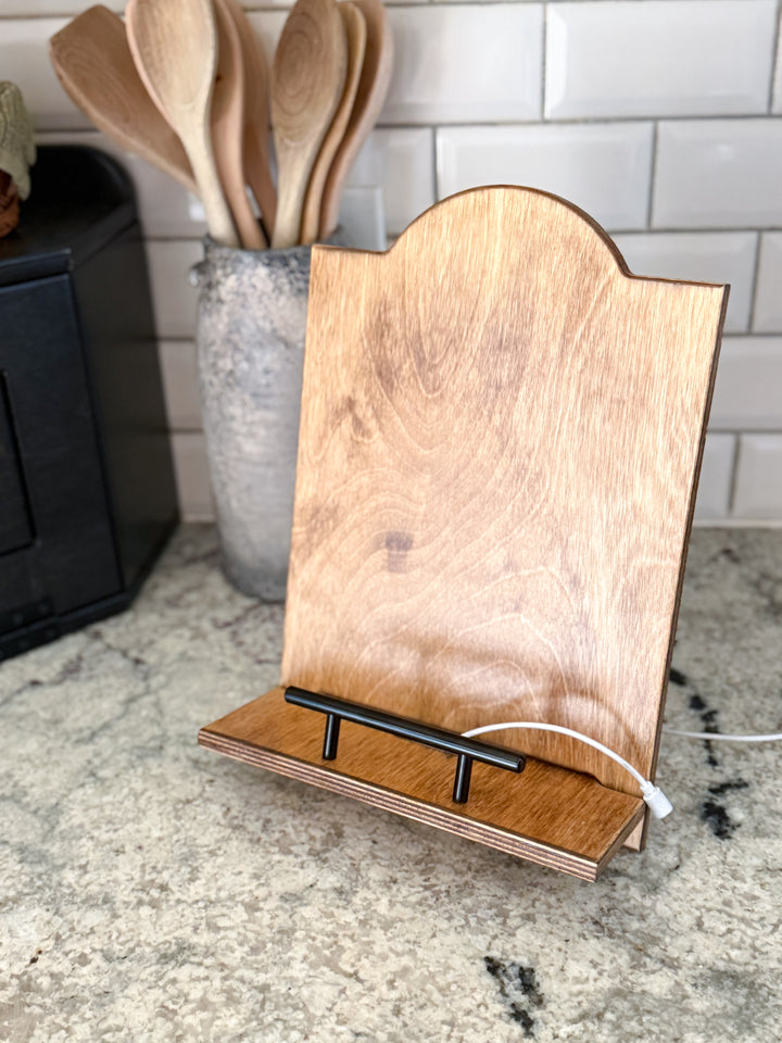 Golden Oak stained cookbook holder