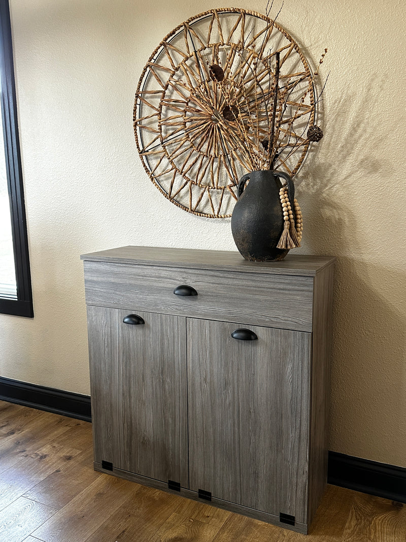 Dashwood with a storage drawer in barnwood gray modern style