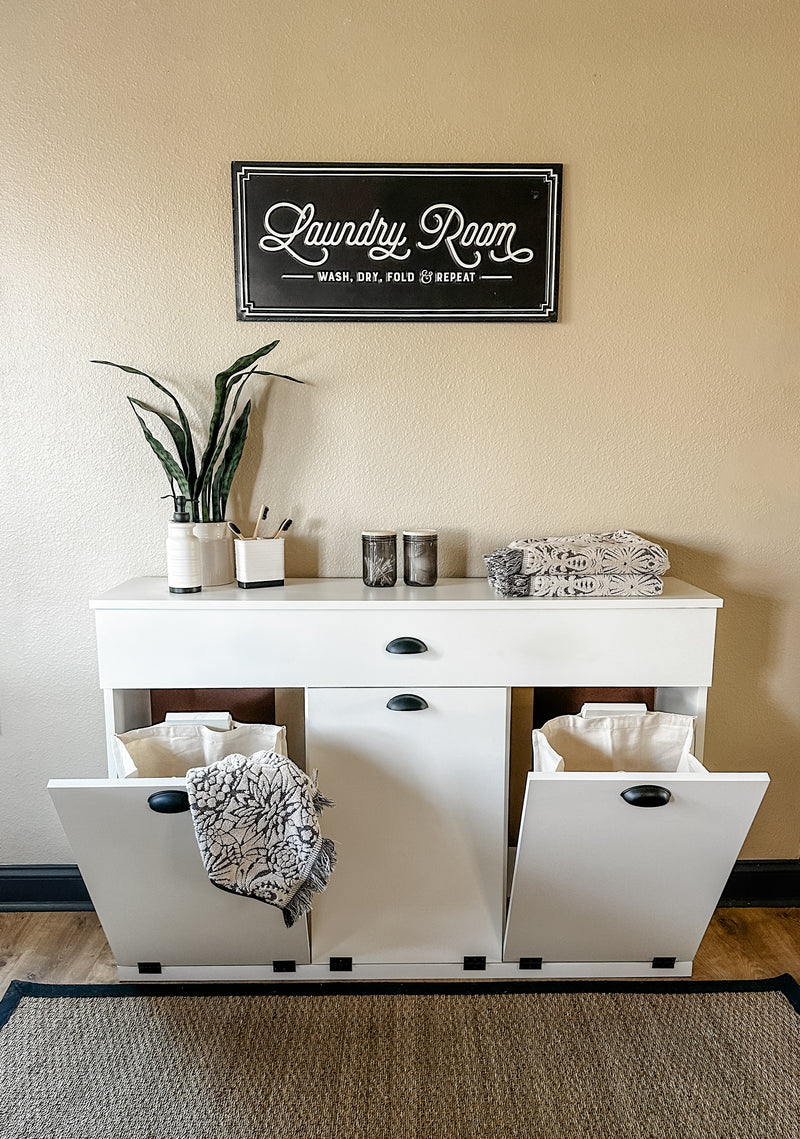 Templeton laundry with a storage drawer in white modern style