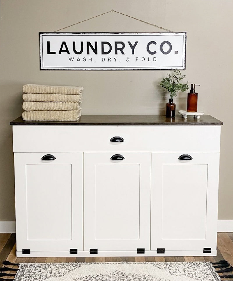Templeton laundry with a storage drawer in white farmhouse style