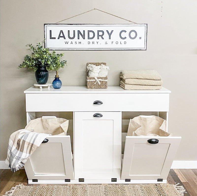 Templeton laundry with a storage drawer in white farmhouse style