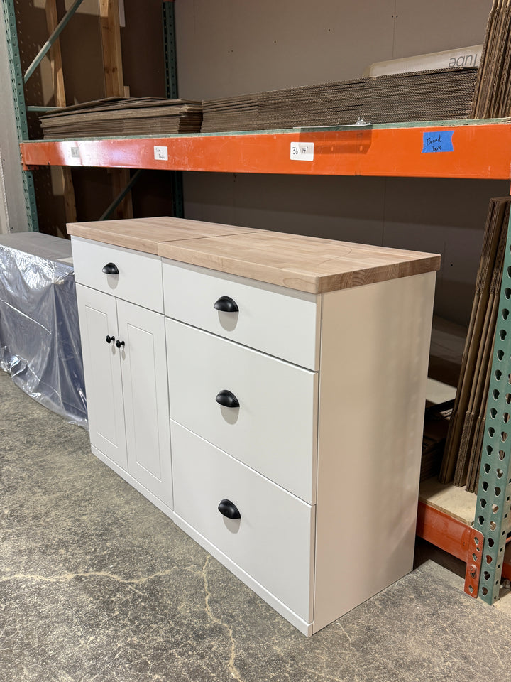 Furniture style slim design cabinet with storage drawers in white