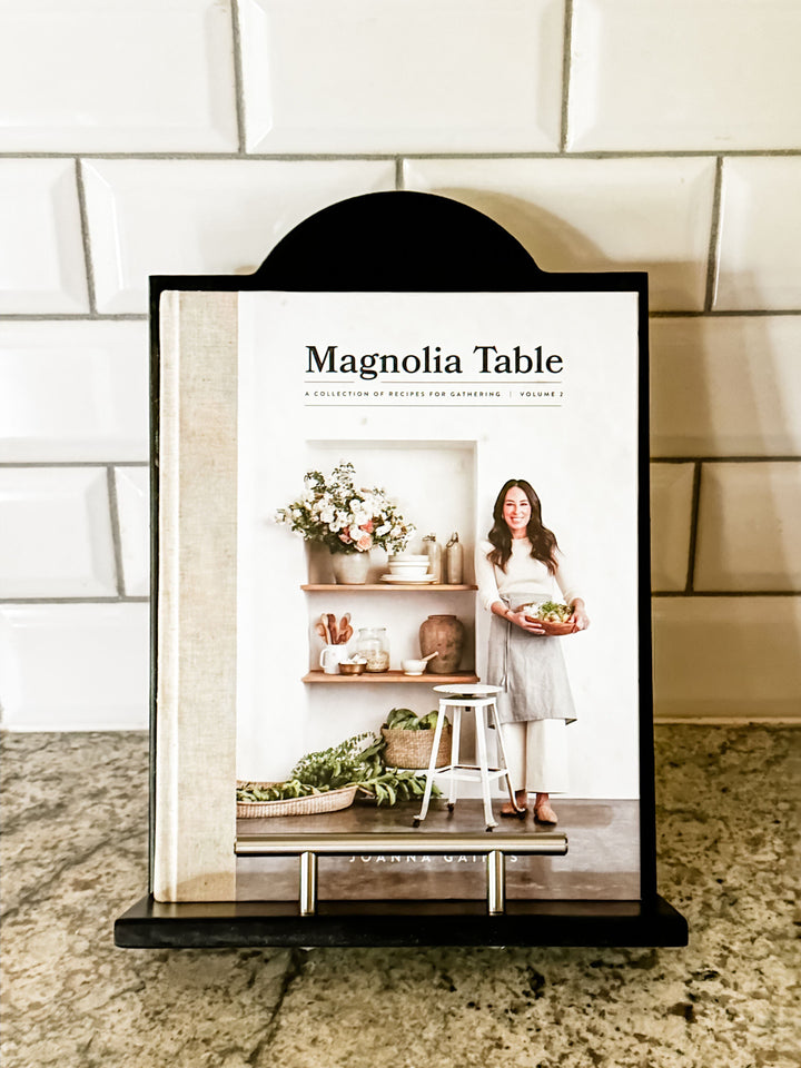 Solid black cookbook holder