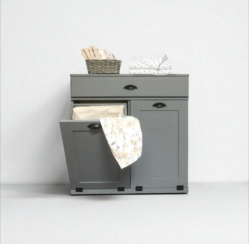 Dashwood laundry with a storage drawer in gray