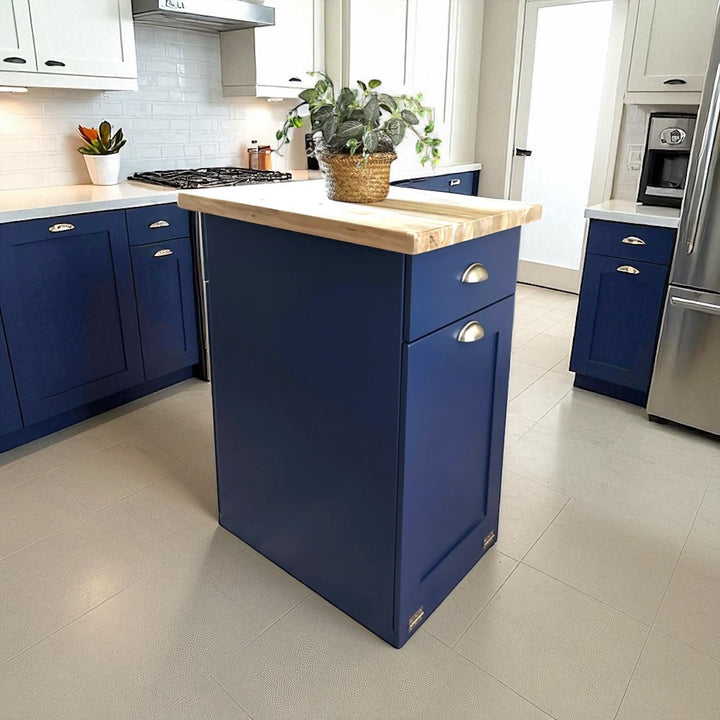 Island with two compartments in blue