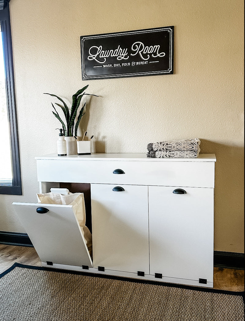 Templeton laundry with a storage drawer in white modern style