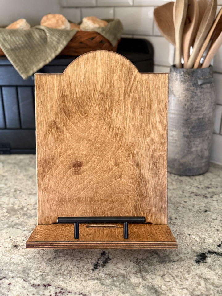 Golden Oak stained cookbook holder