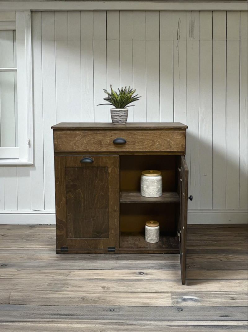 Dashwood with a Storage Drawer and Cabinet Shelving in Dark Brown