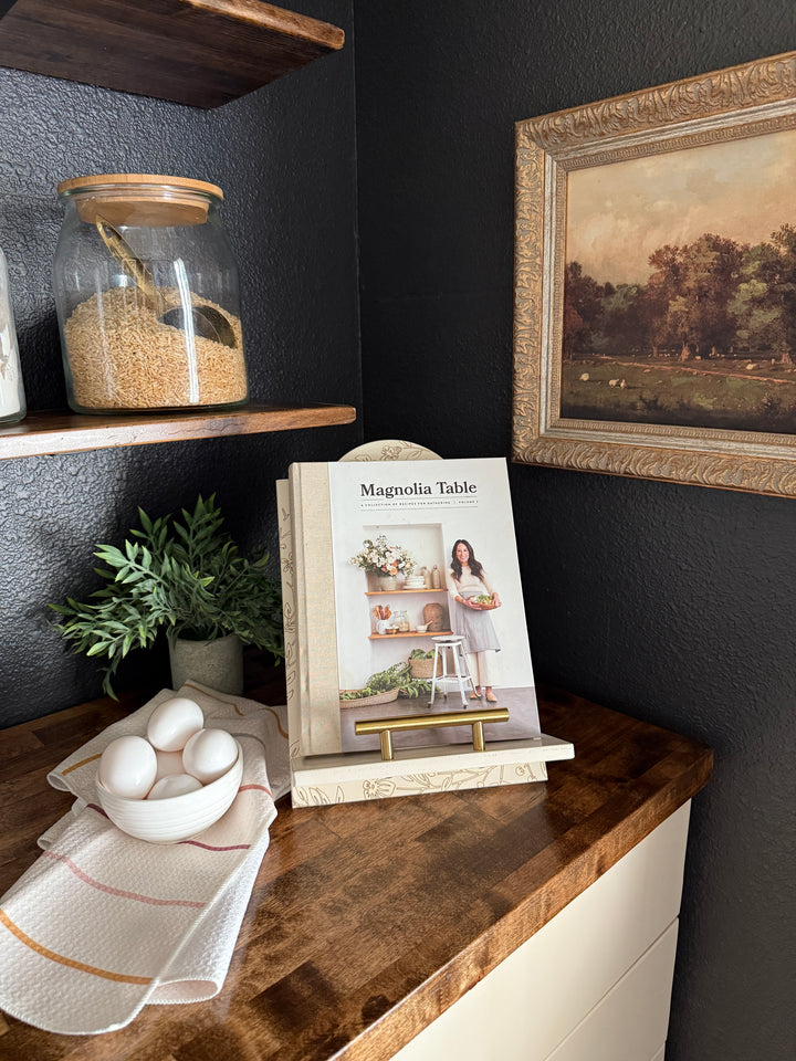 Floral cottage style cookbook holder