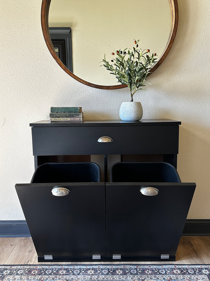 Dashwood with a storage drawer in black modern style