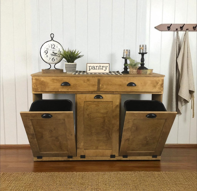 Templeton with storage drawer in wood - golden oak stain
