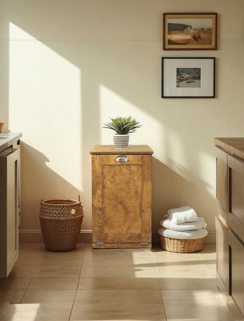 Sinclair laundry in golden oak