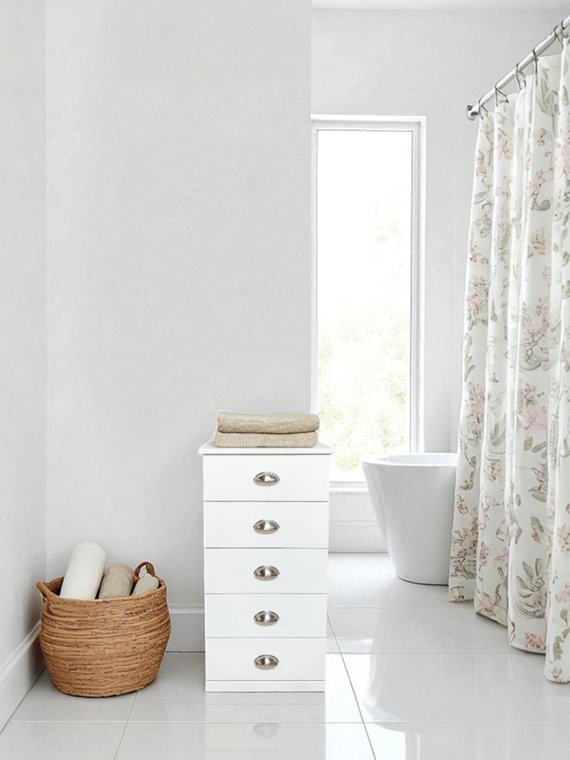 Laundry storage with 5 drawers