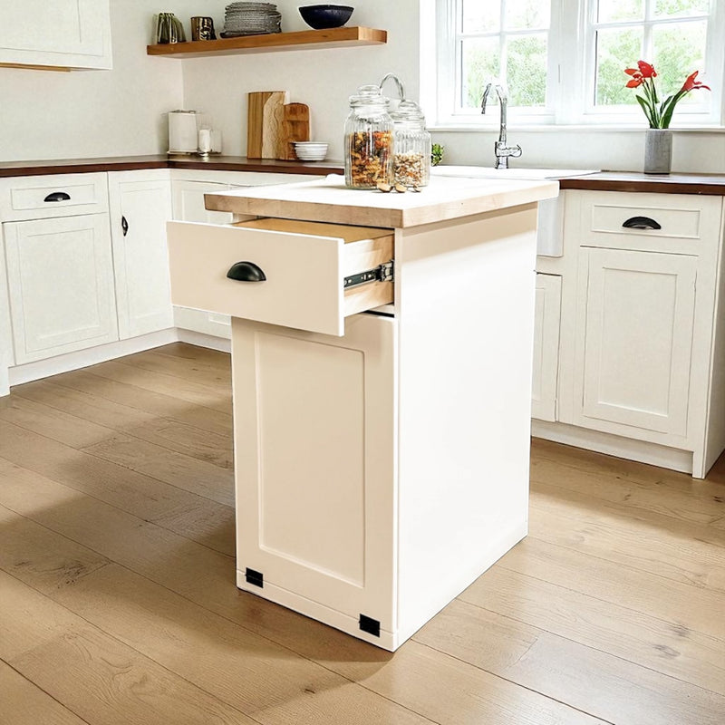 Island with two compartments in white