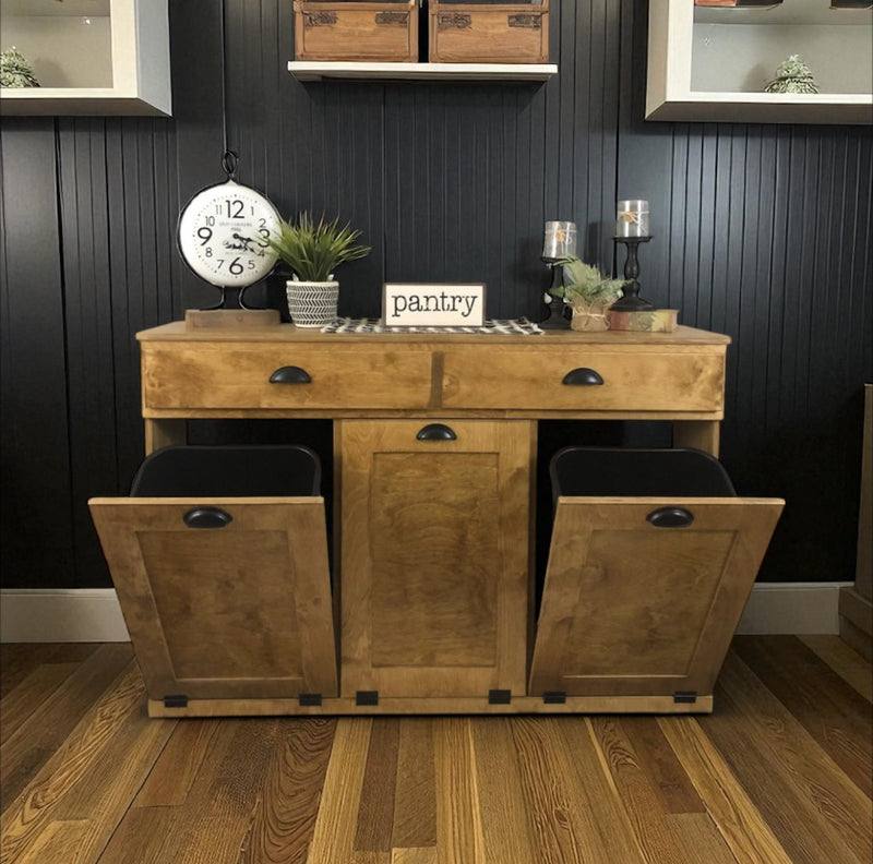 Templeton with storage drawer in wood - golden oak stain