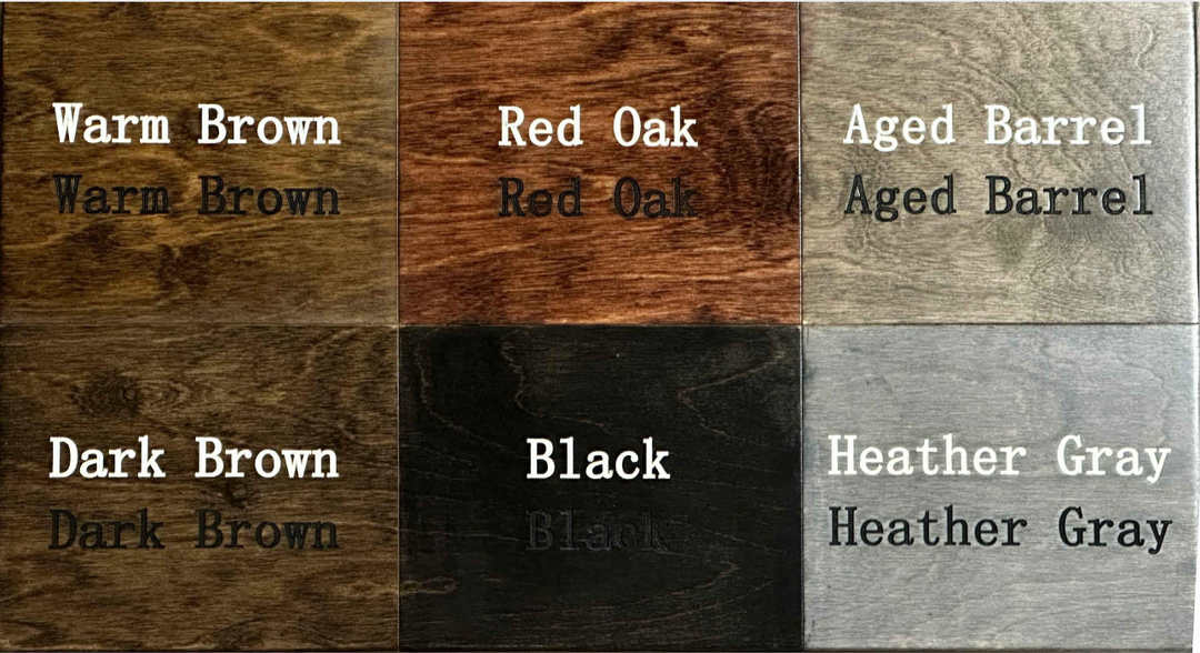 Personalized last name + est. date stove cover, black stain, "Johnson"