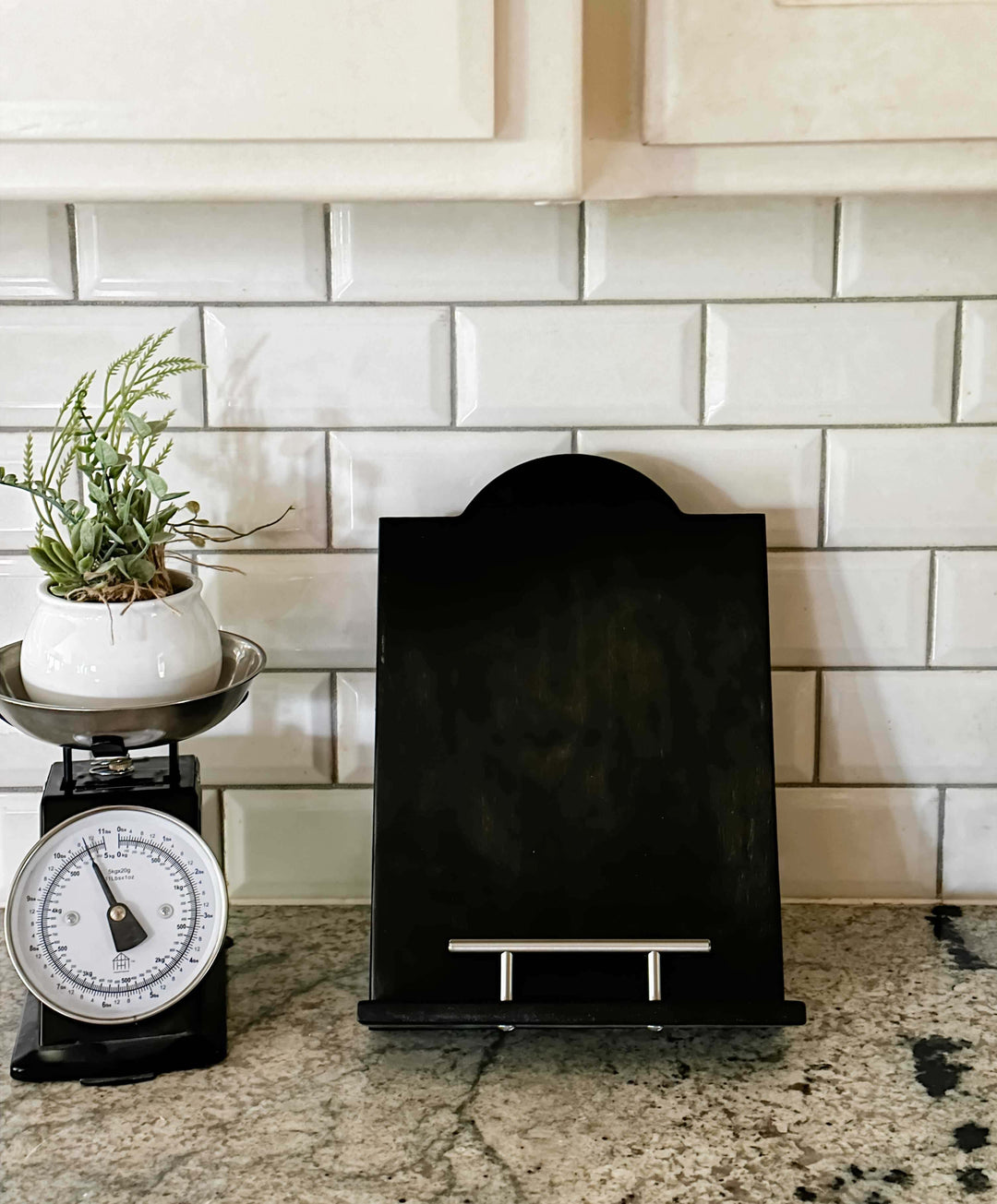 Solid black cookbook holder