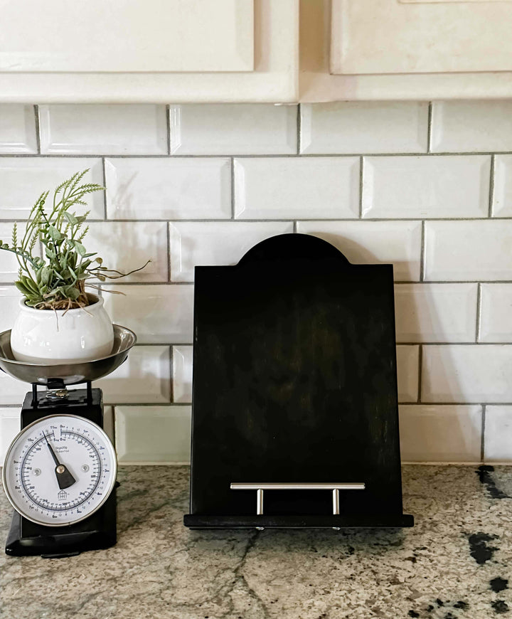 Solid black cookbook holder