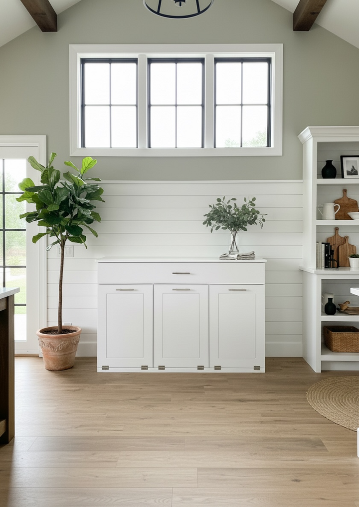 Triple cabinet with a storage drawer in white - best seller