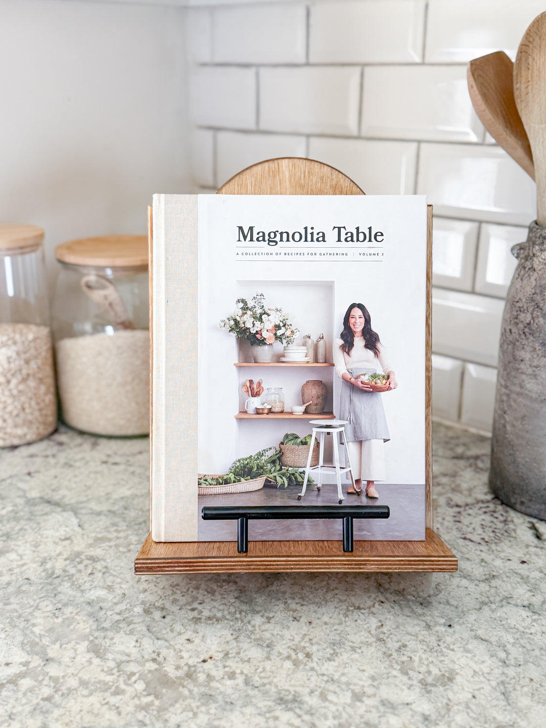 Golden Oak stained cookbook holder