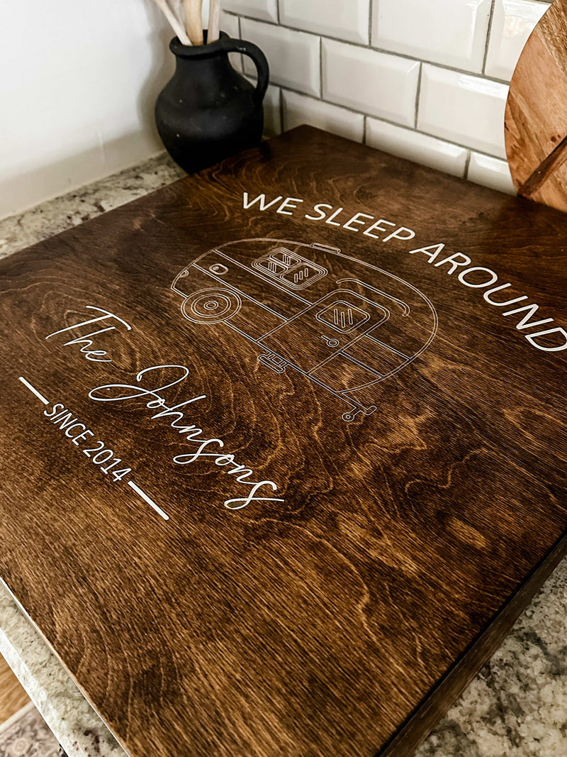 Engraved Camper Stove Cover, RV, Apartment, Mobile Home, Gas Range, Noodle Board, Camping, Realtor Gift, Personalized, Electric Stovetop