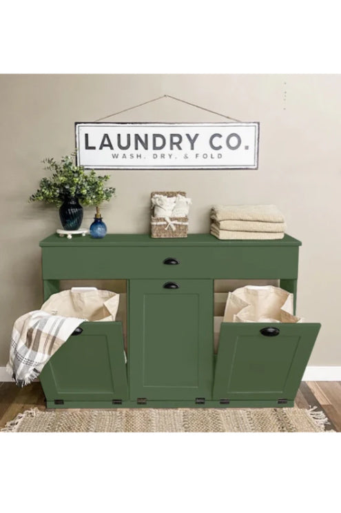 Templeton laundry with a storage drawer in green farmhouse style
