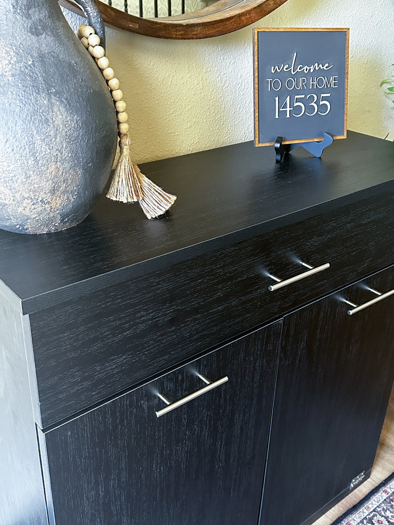 Dashwood with a storage drawer in black wood look modern style