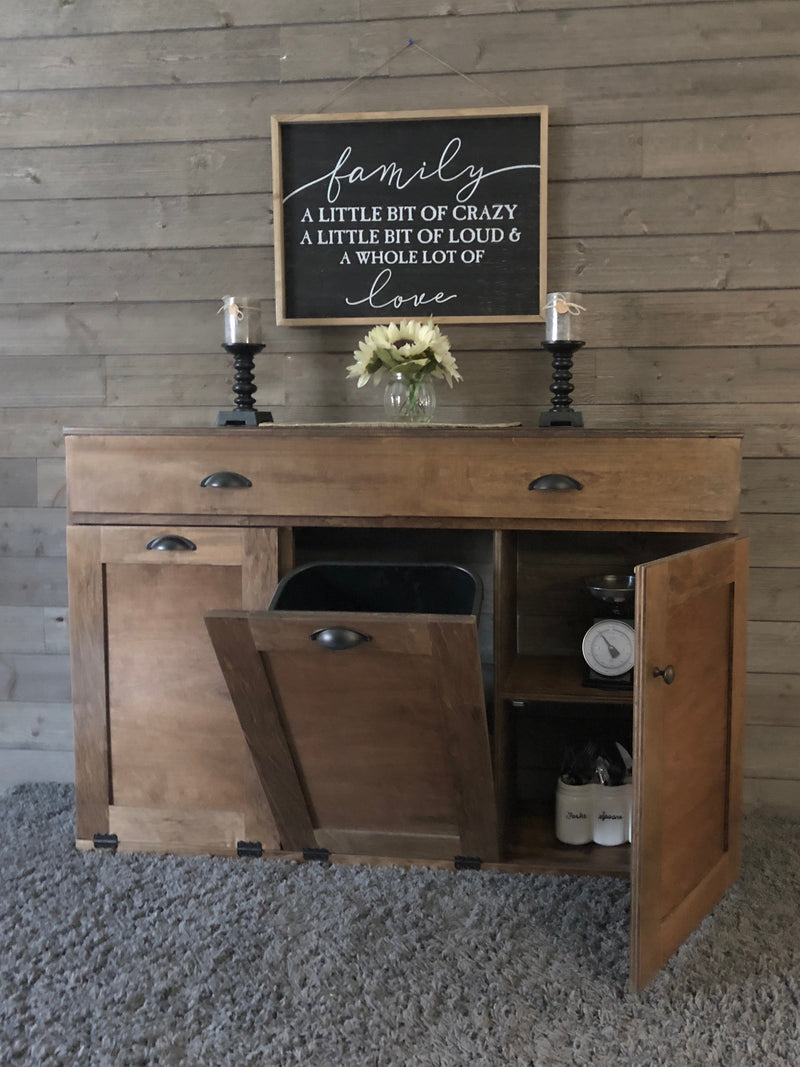 Templeton with storage and cabinet in warm brown real wood.