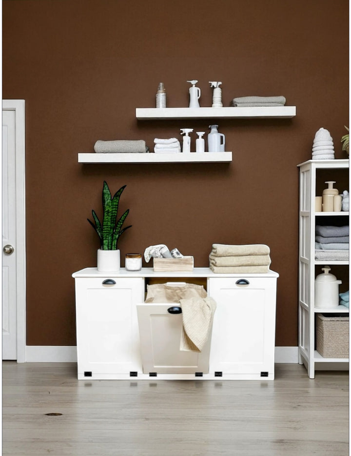 Triple Tilt Out Hidden Laundry Hamper Cabinet – The LoveMade Home