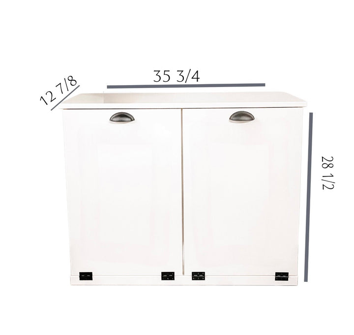 Double trash cabinet in white - Best Seller