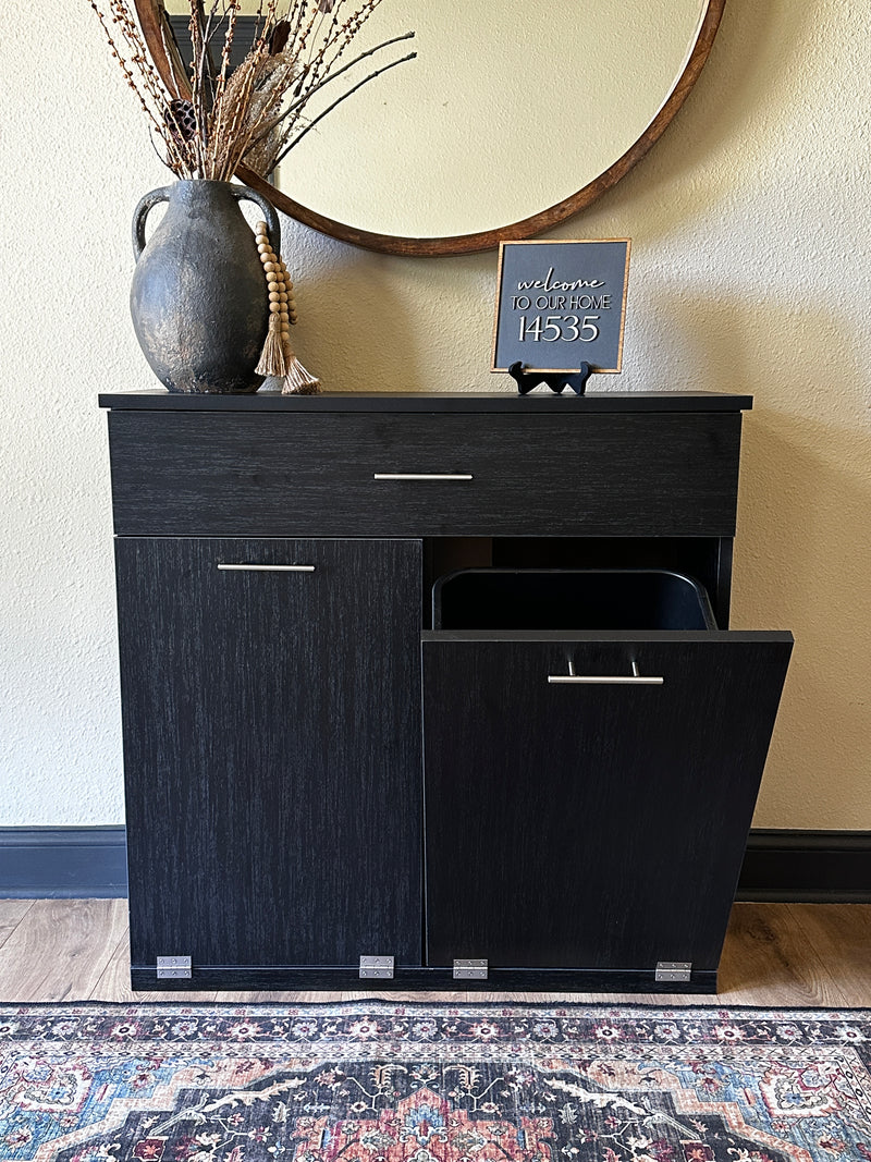 Dashwood with a storage drawer in black wood look modern style