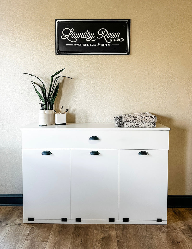Templeton laundry with a storage drawer in white modern style