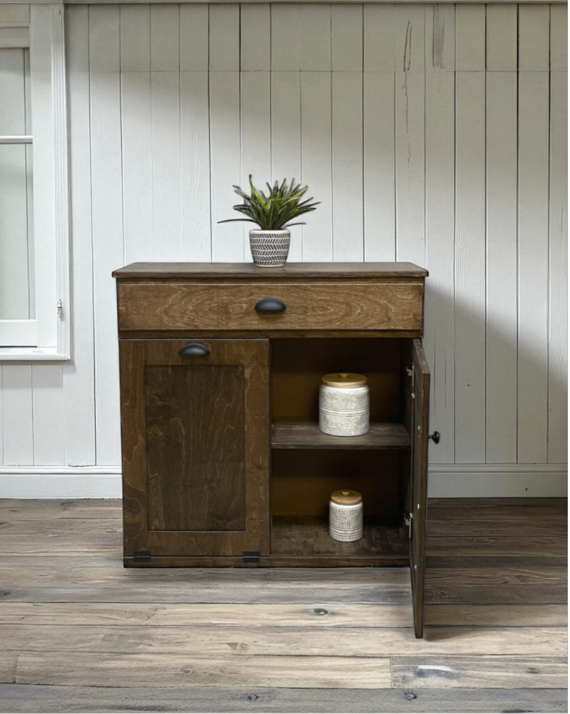 Dashwood with a Storage Drawer and Cabinet Shelving in Dark Brown