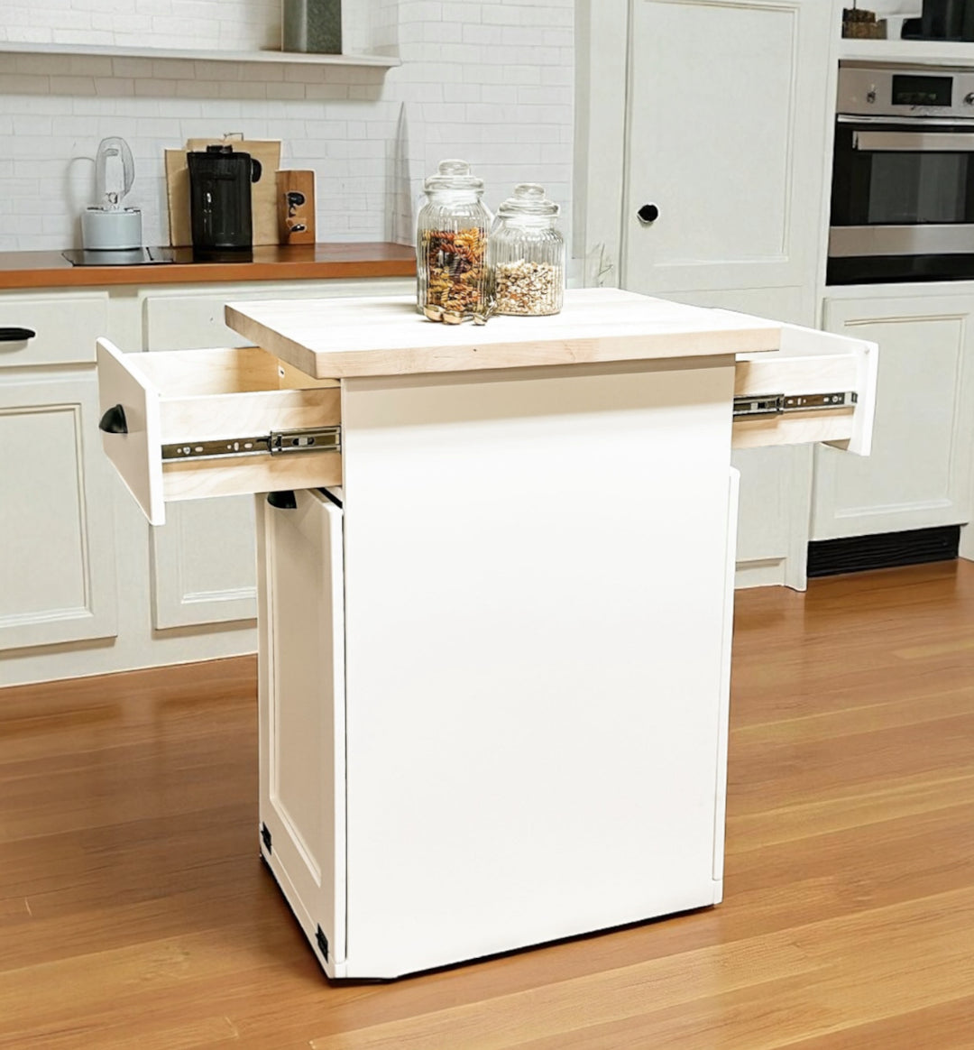 Island with two compartments in white