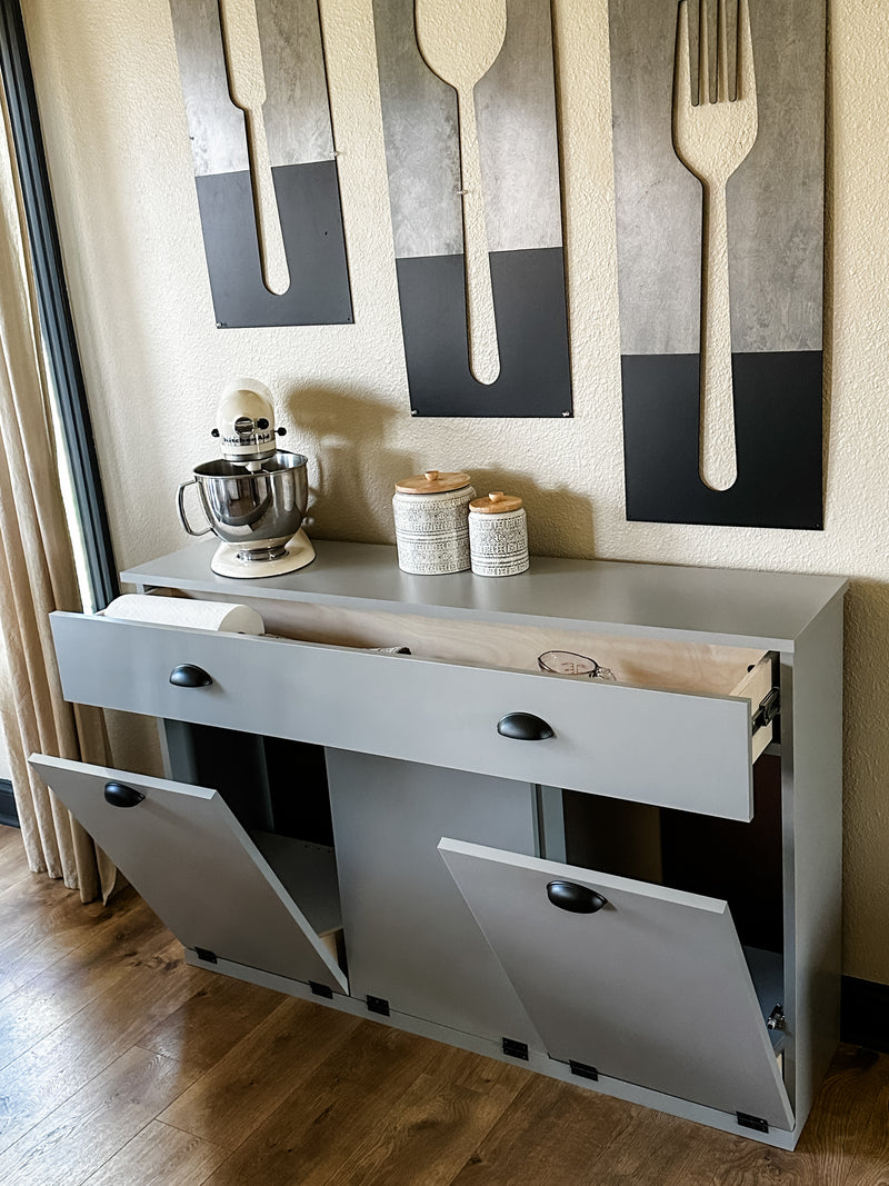 Templeton with a storage drawer in gray modern style