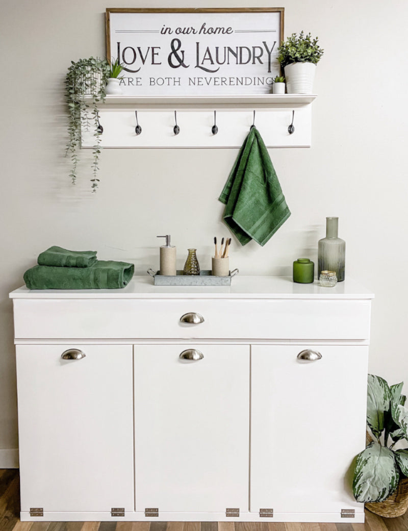 Templeton laundry with a storage drawer in white modern style