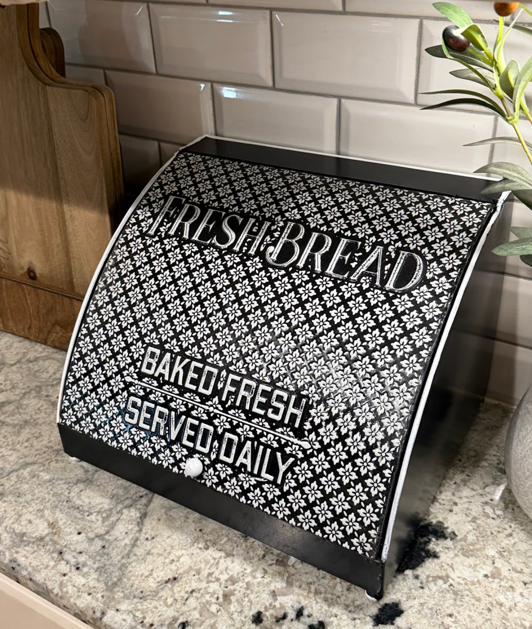 Embossed Bread Box Black