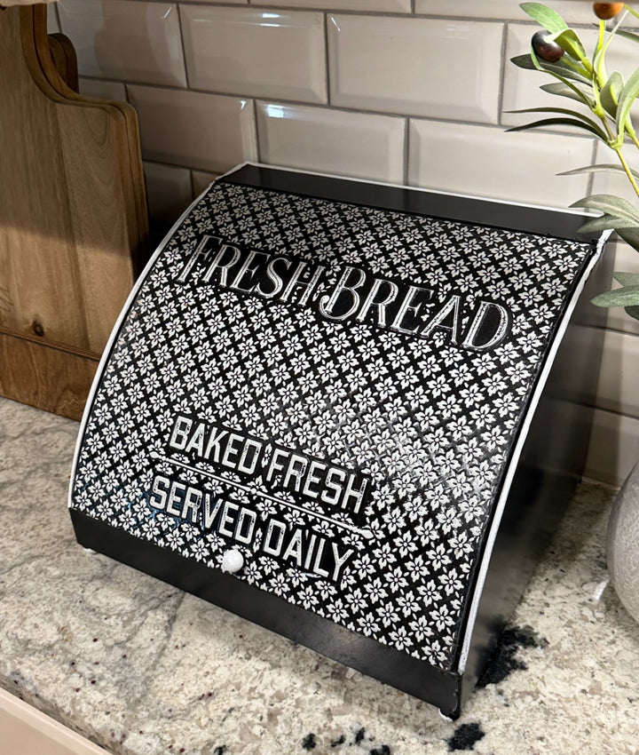 Embossed Bread Box Black