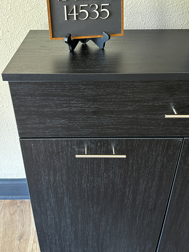 Dashwood with a storage drawer in black wood look modern style