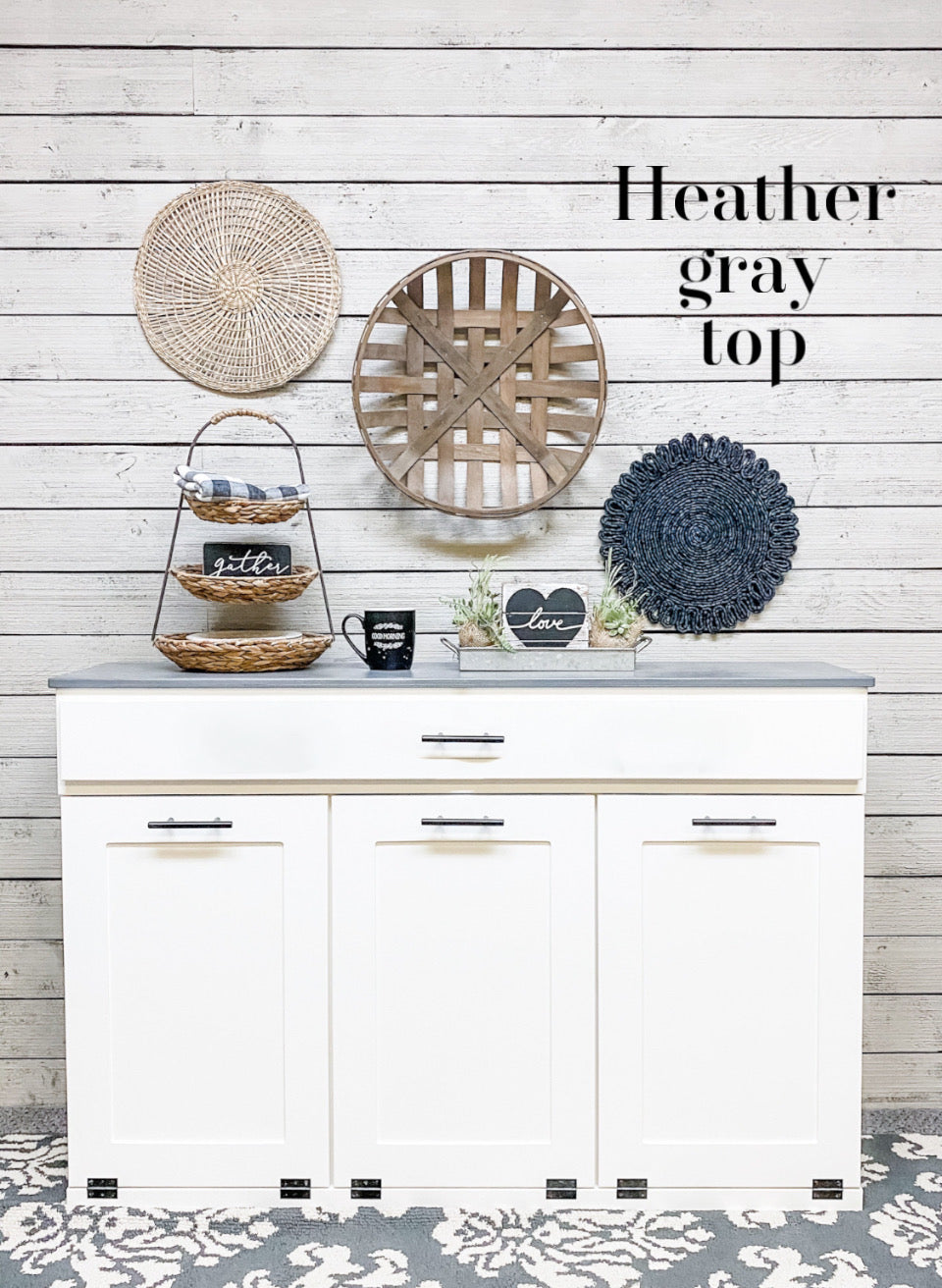 Triple cabinet with a storage drawer in white - best seller